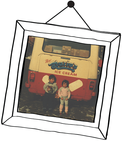Photo of ice cream truck and employees
