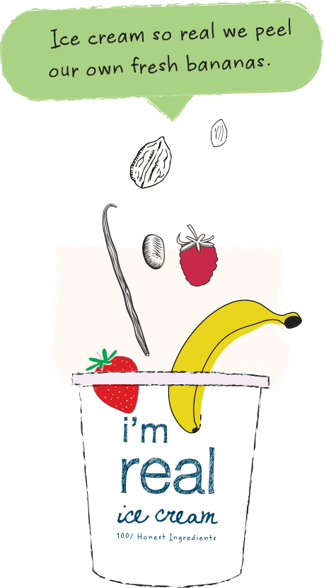 Ice cream so real we peel our own fresh bananas